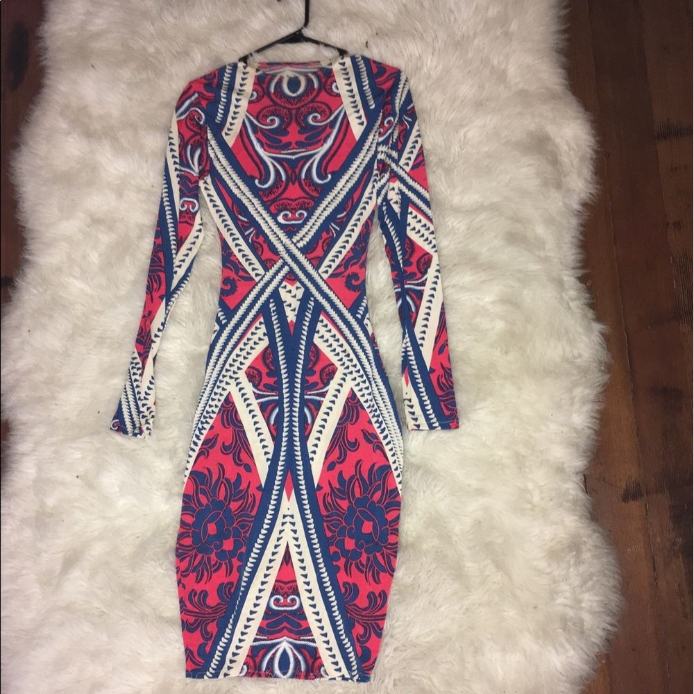 Multi Pattern form fitting custom dress. - Picture 3 of 3